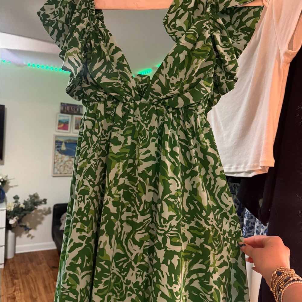 Green Floral Women's Dress